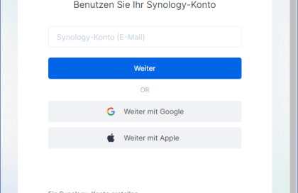 Schritt 2: Synology Account